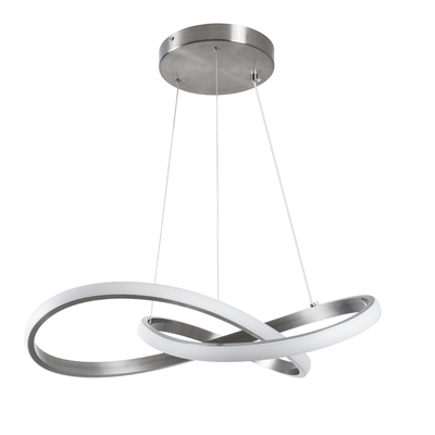 GLOBOSTAR® DEXTER 60948 Μοντέρνο Κρεμαστό Φωτιστικό Οροφής LED 72W 8064lm 300° AC 220-240V IP20 Ρυθμιζόμενο Λευκό CCT με Χειριστήριο από 2700K έως 6000K Dimmable - Lumileds SMD Chip - Νίκελ Βούρτσας - Μ56 x Π56 x Υ14cm - 3 Χρόνια Εγγύηση