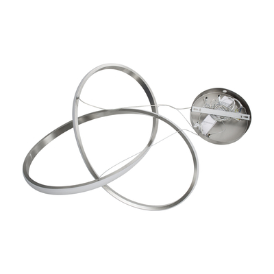 GLOBOSTAR® DEXTER 60948 Μοντέρνο Κρεμαστό Φωτιστικό Οροφής LED 72W 8064lm 300° AC 220-240V IP20 Ρυθμιζόμενο Λευκό CCT με Χειριστήριο από 2700K έως 6000K Dimmable - Lumileds SMD Chip - Νίκελ Βούρτσας - Μ56 x Π56 x Υ14cm - 3 Χρόνια Εγγύηση