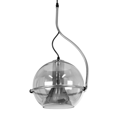 GLOBOSTAR® GLASSO 60928 Μοντέρνο Κρεμαστό Φωτιστικό Οροφής με Ντουί 1 x E27 AC 220-240V IP20 - Ασημί - Μ27 x Π27 x Υ52cm