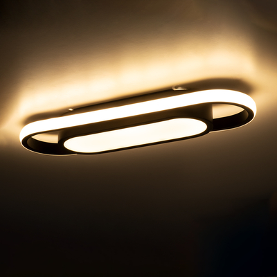 GLOBOSTAR® IGOR 61216 Μοντέρνο Φωτιστικό Οροφής LED 24W 2880lm 210° AC 220-240V IP20 Ρυθμιζόμενο Λευκό CCT με On/Off 2700K/4500K/6000K - Lumileds SMD Chip - Μαύρο Ματ - Μ41 x Π13 x Υ4.5cm - 3 Χρόνια Εγγύηση