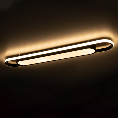 GLOBOSTAR® IGOR 61218 Μοντέρνο Φωτιστικό Οροφής LED 48W 5760lm 210° AC 220-240V IP20 Ρυθμιζόμενο Λευκό CCT με On/Off 2700K/4500K/6000K - Lumileds SMD Chip - Μαύρο Ματ - Μ81 x Π13 x Υ4.5cm - 3 Χρόνια Εγγύηση