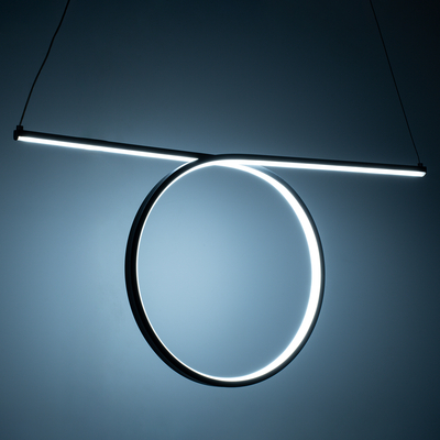 GLOBOSTAR® ROME 61294 Μοντέρνο Κρεμαστό Φωτιστικό Οροφής LED 24W 2640lm 200° AC 220-240V IP20 Ρυθμιζόμενο Λευκό CCT με On/Off 2700K/4500K/6000K - Lumileds SMD Chip - Μαύρο Ματ - Μ65.5 x Π4 x Υ33cm - 3 Χρόνια Εγγύηση