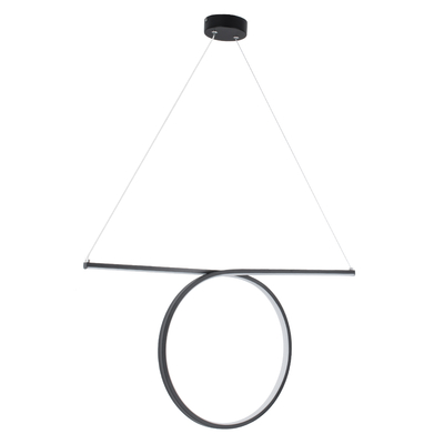 GLOBOSTAR® ROME 61294 Μοντέρνο Κρεμαστό Φωτιστικό Οροφής LED 24W 2640lm 200° AC 220-240V IP20 Ρυθμιζόμενο Λευκό CCT με On/Off 2700K/4500K/6000K - Lumileds SMD Chip - Μαύρο Ματ - Μ65.5 x Π4 x Υ33cm - 3 Χρόνια Εγγύηση