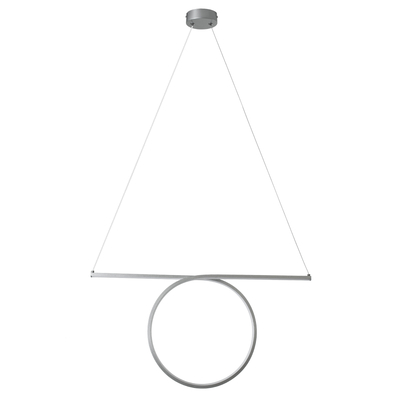 GLOBOSTAR® ROME 61296 Μοντέρνο Κρεμαστό Φωτιστικό Οροφής LED 24W 2640lm 200° AC 220-240V IP20 Ρυθμιζόμενο Λευκό CCT με On/Off 2700K/4500K/6000K - Lumileds SMD Chip - Νίκελ Βούρτσας - Μ65.5 x Π4 x Υ33cm - 3 Χρόνια Εγγύηση