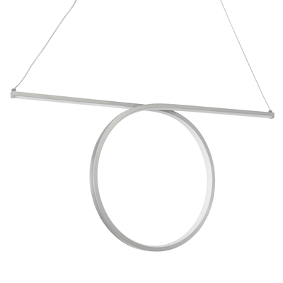 GLOBOSTAR® ROME 61296 Μοντέρνο Κρεμαστό Φωτιστικό Οροφής LED 24W 2640lm 200° AC 220-240V IP20 Ρυθμιζόμενο Λευκό CCT με On/Off 2700K/4500K/6000K - Lumileds SMD Chip - Νίκελ Βούρτσας - Μ65.5 x Π4 x Υ33cm - 3 Χρόνια Εγγύηση