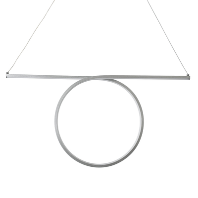 GLOBOSTAR® ROME 61296 Μοντέρνο Κρεμαστό Φωτιστικό Οροφής LED 24W 2640lm 200° AC 220-240V IP20 Ρυθμιζόμενο Λευκό CCT με On/Off 2700K/4500K/6000K - Lumileds SMD Chip - Νίκελ Βούρτσας - Μ65.5 x Π4 x Υ33cm - 3 Χρόνια Εγγύηση