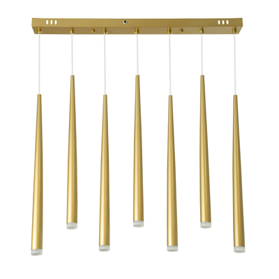 GLOBOSTAR® TEARS 61312 Μοντέρνο Κρεμαστό Φωτιστικό Οροφής LED 21W 2310lm 180° AC 220-240V IP20 Ρυθμιζόμενο Λευκό CCT με Χειριστήριο από 2700K έως 6000K Dimmable - Lumileds SMD Chip - Χρυσό Βούρτσας - Μ70 x Π3.2 x Υ60cm - 3 Χρόνια Εγγύηση