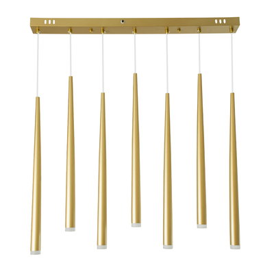 GLOBOSTAR® TEARS 61312 Μοντέρνο Κρεμαστό Φωτιστικό Οροφής LED 21W 2310lm 180° AC 220-240V IP20 Ρυθμιζόμενο Λευκό CCT με Χειριστήριο από 2700K έως 6000K Dimmable - Lumileds SMD Chip - Χρυσό Βούρτσας - Μ70 x Π3.2 x Υ60cm - 3 Χρόνια Εγγύηση