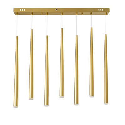 GLOBOSTAR® TEARS 61312 Μοντέρνο Κρεμαστό Φωτιστικό Οροφής LED 21W 2310lm 180° AC 220-240V IP20 Ρυθμιζόμενο Λευκό CCT με Χειριστήριο από 2700K έως 6000K Dimmable - Lumileds SMD Chip - Χρυσό Βούρτσας - Μ70 x Π3.2 x Υ60cm - 3 Χρόνια Εγγύηση