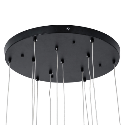 GLOBOSTAR® TEARS 61313 Μοντέρνο Κρεμαστό Φωτιστικό Οροφής LED 36W 3960lm 180° AC 220-240V IP20 Ρυθμιζόμενο Λευκό CCT με Χειριστήριο από 2700K έως 6000K Dimmable - Lumileds SMD Chip - Μαύρο - Μ60 x Π60 x Υ51.5cm - 3 Χρόνια Εγγύηση