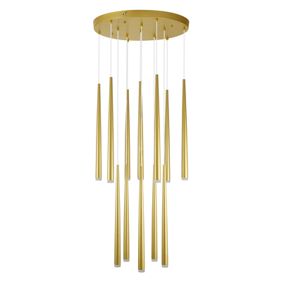 GLOBOSTAR® TEARS 61314 Μοντέρνο Κρεμαστό Φωτιστικό Οροφής LED 36W 3960lm 180° AC 220-240V IP20 Ρυθμιζόμενο Λευκό CCT με Χειριστήριο από 2700K έως 6000K Dimmable - Lumileds SMD Chip - Χρυσό Βούρτσας - Μ60 x Π60 x Υ51.5cm - 3 Χρόνια Εγγύηση