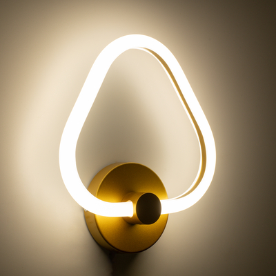 GLOBOSTAR® REGINA 61342 Μοντέρνο Φωτιστικό Τοίχου - Απλίκα LED 8W 960lm 360° AC 220-240V IP20 Ρυθμιζόμενο Λευκό CCT με On/Off 2700K/4500K/6000K - Lumileds SMD Chip - Χρυσό - Μ25 x Π7 x Υ28.5cm - 3 Χρόνια Εγγύηση