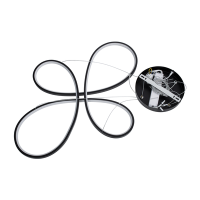 GLOBOSTAR® BUTTERFLY 61391 Μοντέρνο Κρεμαστό Φωτιστικό Οροφής LED 75W 8400lm 300° AC 220-240V IP20 Ρυθμιζόμενο Λευκό CCT με Χειριστήριο από 2700K έως 6000K Dimmable - Lumileds SMD Chip - Μαύρο Ματ - Μ70 x Π55 x Υ4cm - 3 Χρόνια Εγγύηση