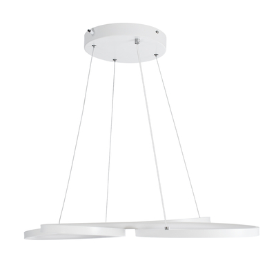 GLOBOSTAR® BUTTERFLY 61392 Μοντέρνο Κρεμαστό Φωτιστικό Οροφής LED 75W 8400lm 300° AC 220-240V IP20 Ρυθμιζόμενο Λευκό CCT με Χειριστήριο από 2700K έως 6000K Dimmable - Lumileds SMD Chip - Λευκό Ματ - Μ70 x Π55 x Υ4cm - 3 Χρόνια Εγγύηση