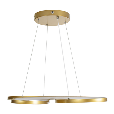 GLOBOSTAR® BUTTERFLY 61393 Μοντέρνο Κρεμαστό Φωτιστικό Οροφής LED 75W 8400lm 300° AC 220-240V IP20 Ρυθμιζόμενο Λευκό CCT με Χειριστήριο από 2700K έως 6000K Dimmable - Lumileds SMD Chip - Χρυσό Βούρτσας - Μ70 x Π55 x Υ4cm - 3 Χρόνια Εγγύηση