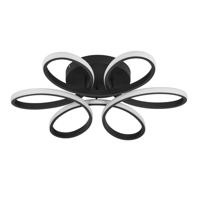 GLOBOSTAR® MARGARET 61400 Μοντέρνο Φωτιστικό Οροφής LED 54W 6210lm 360° AC 220-240V IP20 Ρυθμιζόμενο Λευκό CCT με Χειριστήριο από 2700K έως 6000K Dimmable - Lumileds SMD Chip - Μαύρο Ματ - Μ57 x Π57 x Υ12cm - 3 Χρόνια Εγγύηση