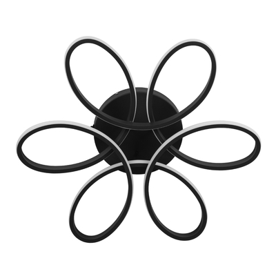 GLOBOSTAR® MARGARET 61400 Μοντέρνο Φωτιστικό Οροφής LED 54W 6210lm 360° AC 220-240V IP20 Ρυθμιζόμενο Λευκό CCT με Χειριστήριο από 2700K έως 6000K Dimmable - Lumileds SMD Chip - Μαύρο Ματ - Μ57 x Π57 x Υ12cm - 3 Χρόνια Εγγύηση