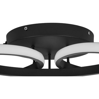 GLOBOSTAR® MARGARET 61400 Μοντέρνο Φωτιστικό Οροφής LED 54W 6210lm 360° AC 220-240V IP20 Ρυθμιζόμενο Λευκό CCT με Χειριστήριο από 2700K έως 6000K Dimmable - Lumileds SMD Chip - Μαύρο Ματ - Μ57 x Π57 x Υ12cm - 3 Χρόνια Εγγύηση