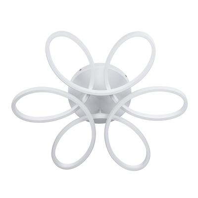 GLOBOSTAR® MARGARET 61401 Μοντέρνο Φωτιστικό Οροφής LED 54W 6210lm 360° AC 220-240V IP20 Ρυθμιζόμενο Λευκό CCT με Χειριστήριο από 2700K έως 6000K Dimmable - Lumileds SMD Chip - Λευκό Ματ - Μ57 x Π57 x Υ12cm - 3 Χρόνια Εγγύηση