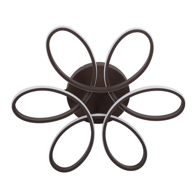 GLOBOSTAR® MARGARET 61402 Μοντέρνο Φωτιστικό Οροφής LED 54W 6210lm 360° AC 220-240V IP20 Ρυθμιζόμενο Λευκό CCT με Χειριστήριο από 2700K έως 6000K Dimmable - Lumileds SMD Chip - Καφέ Ματ - Μ57 x Π57 x Υ12cm - 3 Χρόνια Εγγύηση