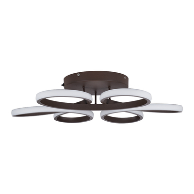 GLOBOSTAR® MARGARET 61402 Μοντέρνο Φωτιστικό Οροφής LED 54W 6210lm 360° AC 220-240V IP20 Ρυθμιζόμενο Λευκό CCT με Χειριστήριο από 2700K έως 6000K Dimmable - Lumileds SMD Chip - Καφέ Ματ - Μ57 x Π57 x Υ12cm - 3 Χρόνια Εγγύηση