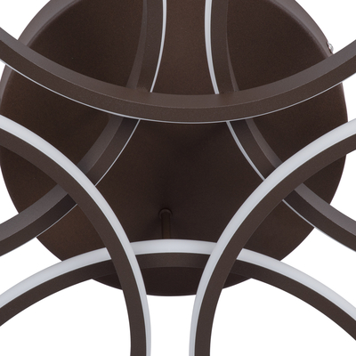 GLOBOSTAR® MARGARET 61402 Μοντέρνο Φωτιστικό Οροφής LED 54W 6210lm 360° AC 220-240V IP20 Ρυθμιζόμενο Λευκό CCT με Χειριστήριο από 2700K έως 6000K Dimmable - Lumileds SMD Chip - Καφέ Ματ - Μ57 x Π57 x Υ12cm - 3 Χρόνια Εγγύηση