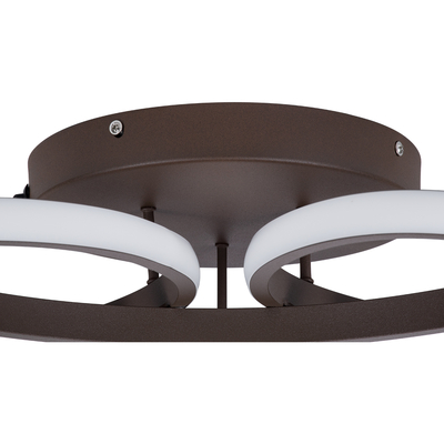 GLOBOSTAR® MARGARET 61402 Μοντέρνο Φωτιστικό Οροφής LED 54W 6210lm 360° AC 220-240V IP20 Ρυθμιζόμενο Λευκό CCT με Χειριστήριο από 2700K έως 6000K Dimmable - Lumileds SMD Chip - Καφέ Ματ - Μ57 x Π57 x Υ12cm - 3 Χρόνια Εγγύηση