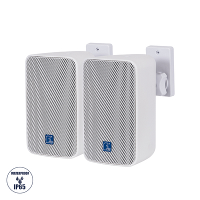 GLOBOSTAR® FDB ES104WT 98001 Επιτοίχιο Παθητικό Ηχείο Εγκαταστάσεων με Μετασχηματιστή 100V & 16Ω - 80W RMS (160W Peak) - 1 x 4 Inches LF & 1 x 0.8 Inches HF - Αδιάβροχο IP46 - Λευκό - Μ14 x Π17 x Υ23cm - Σετ 2 Τεμαχίων - 2 Χρόνια Εγγύηση