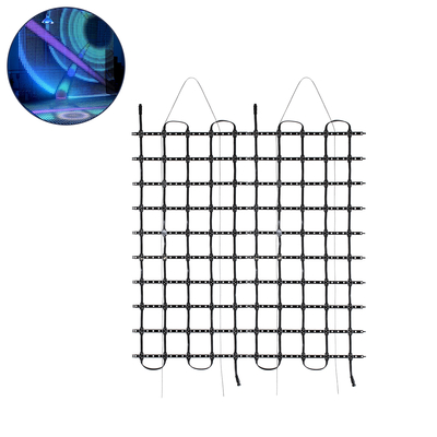 GloboStar® 90141 Digital Pixel Addressable Facade Soft Net Panel - Ψηφιακό Εύκαμπτο Δίχτυ Πάνελ Πρόσοψης Κτιρίων LED SMD 3535 75W/m2 100LED/m2 100PIXEL/m2 SPI/TTL Protocol IC UCS512B 4500lm/m2 120° DC 12V IP67 RGB - Μαύρο Σώμα - Μ100 x Π100 x Υ1.7cm