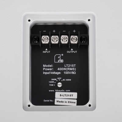 GloboStar® FDB LT215T 98010 Facilities Speaker - Παθητικό Ηχείο Εγκαταστάσεων Επιτοίχιο με Μετασχηματιστή 100V & 8Ω - 400W RMS (1600W Peak) - 1 x 15 Inches LF & 1 x 1.4 Inches HF - Αδιάβροχο IP56 - Λευκό - Μ49.9 x Π52 x Υ50cm