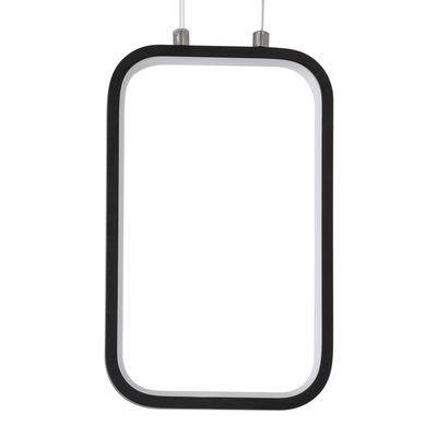 GLOBOSTAR® DEROBA 61298 Μοντέρνο Κρεμαστό Φωτιστικό Οροφής LED 12W 1320lm 360° AC 220-240V IP20 Ρυθμιζόμενο Λευκό CCT με On/Off 2700K/4500K/6000K - Lumileds SMD Chip - Μαύρο Ματ - Μ16 x Π1.6 x Υ25.5cm - 3 Χρόνια Εγγύηση