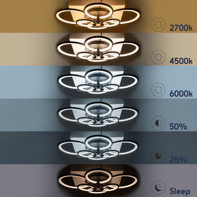 GLOBOSTAR® ROYAL-R 61323 Μοντέρνο Φωτιστικό Οροφής LED 135W 16200lm 360° AC 220-240V IP20 Ρυθμιζόμενο Λευκό CCT με Χειριστήριο από 2700K έως 6000K Dimmable - Lumileds SMD Chip - Μαύρο Ματ - Μ80.5 x Π59 x Υ12cm - 3 Χρόνια Εγγύηση