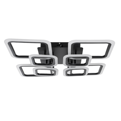 GLOBOSTAR® ROYAL-S 61325 Μοντέρνο Φωτιστικό Οροφής LED 135W 16200lm 360° AC 220-240V IP20 Ρυθμιζόμενο Λευκό CCT με Χειριστήριο από 2700K έως 6000K Dimmable - Lumileds SMD Chip - Μαύρο Ματ - Μ58.5 x Π58.5 x Υ12cm - 3 Χρόνια Εγγύηση