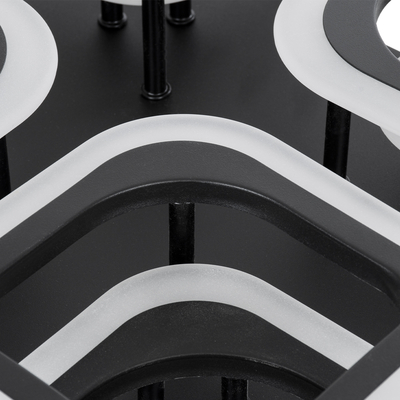 GLOBOSTAR® ROYAL-S 61325 Μοντέρνο Φωτιστικό Οροφής LED 135W 16200lm 360° AC 220-240V IP20 Ρυθμιζόμενο Λευκό CCT με Χειριστήριο από 2700K έως 6000K Dimmable - Lumileds SMD Chip - Μαύρο Ματ - Μ58.5 x Π58.5 x Υ12cm - 3 Χρόνια Εγγύηση