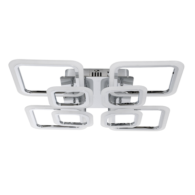 GLOBOSTAR® ROYAL-S 61326 Μοντέρνο Φωτιστικό Οροφής LED 135W 16200lm 360° AC 220-240V IP20 Ρυθμιζόμενο Λευκό CCT με Χειριστήριο από 2700K έως 6000K Dimmable - Lumileds SMD Chip - Ασημί Νίκελ - Μ58.5 x Π58.5 x Υ12cm - 3 Χρόνια Εγγύηση