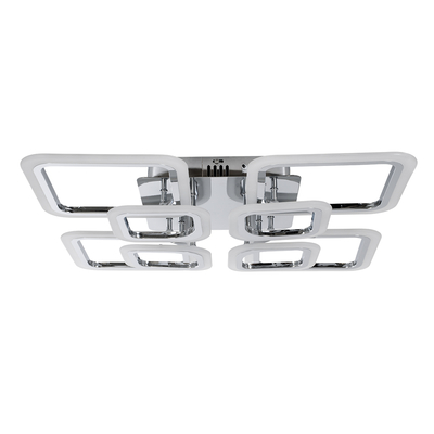 GLOBOSTAR® ROYAL-S 61326 Μοντέρνο Φωτιστικό Οροφής LED 135W 16200lm 360° AC 220-240V IP20 Ρυθμιζόμενο Λευκό CCT με Χειριστήριο από 2700K έως 6000K Dimmable - Lumileds SMD Chip - Ασημί Νίκελ - Μ58.5 x Π58.5 x Υ12cm - 3 Χρόνια Εγγύηση