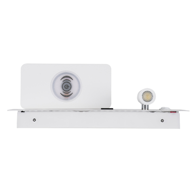 GLOBOSTAR® PALADIN 61354 Μοντέρνο Φωτιστικό Τοίχου - Απλίκα Ξενοδοχείου Reading Light με Φορτιστή USB 3A & Wireless 20W LED 6W 720lm 36° & 360° AC 220-240V IP20 Φυσικό Λευκό 4500K - Bridgelux COB Chip & TÜV SÜD Driver - Λευκό Ματ - Μ30 x Π11 x Υ12cm - 3 Χρόνια Εγγύηση