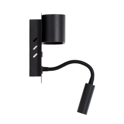 GLOBOSTAR® IBIS 61367 Μοντέρνο Φωτιστικό Τοίχου - Απλίκα Ξενοδοχείου Reading Light με Φορτιστή USB 3A LED 10W 1100lm 36° & 360° AC 220-240V IP20 Φυσικό Λευκό 4500K - Bridgelux COB Chip & TÜV SÜD Driver - Μαύρο Ματ - Μ10 x Π6.1 x Υ18cm - 3 Χρόνια Εγγύηση