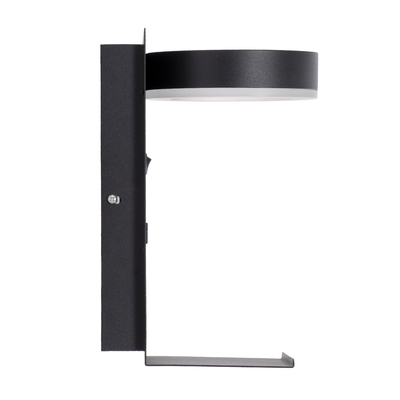 GLOBOSTAR® CROWN 61370 Μοντέρνο Φωτιστικό Τοίχου - Απλίκα Ξενοδοχείου Reading Light με Φορτιστή USB 3A LED 5W 550lm 120° AC 220-240V IP20 Φυσικό Λευκό 4500K - Bridgelux COB Chip & TÜV SÜD Driver - Μαύρο Ματ - Μ15 x Π15 x Υ23cm - 3 Χρόνια Εγγύηση