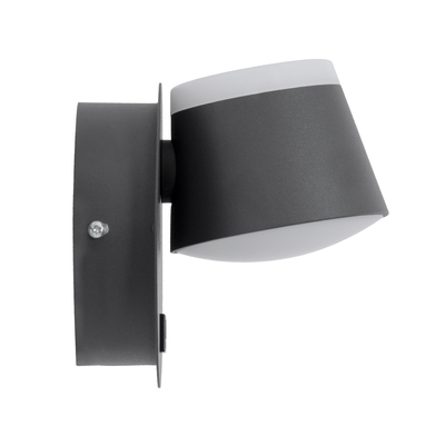 GLOBOSTAR® REGENCY 61375 Μοντέρνο Φωτιστικό Τοίχου - Απλίκα Ξενοδοχείου Reading Light με Φορτιστή USB 3A LED 8W 920lm 120° AC 220-240V IP20 Φυσικό Λευκό 4500K - Bridgelux SMD Chip & TÜV SÜD Driver - Γκρι Ανθρακί Ματ - Μ12 x Π12 x Υ13cm - 3 Χρόνια Εγγύηση