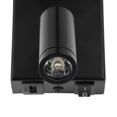 GLOBOSTAR® ROULETTE-R 61379 Μοντέρνο Φωτιστικό Τοίχου - Απλίκα Ξενοδοχείου Reading Light με Φορτιστή USB 3A & Ντουί 1 x E27 LED 3W 360lm 36° & 360° AC 220-240V IP20 Φυσικό Λευκό 4500K - Bridgelux COB Chip & TÜV SÜD Driver - Μαύρο & Μπεζ - Μ22 x Π23.5 x Υ37cm - Σετ 2 Τεμαχίων - 3 Χρόνια Εγγύηση