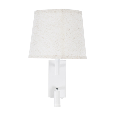 GLOBOSTAR® ROULETTE-R 61380 Μοντέρνο Φωτιστικό Τοίχου - Απλίκα Ξενοδοχείου Reading Light με Φορτιστή USB 3A & Ντουί 1 x E27 LED 3W 360lm 36° & 360° AC 220-240V IP20 Φυσικό Λευκό 4500K - Bridgelux COB Chip & TÜV SÜD Driver - Λευκό Ματ & Μπεζ - Μ22 x Π23.5 x Υ37cm - Σετ 2 Τεμαχίων - 3 Χρόνια Εγγύηση