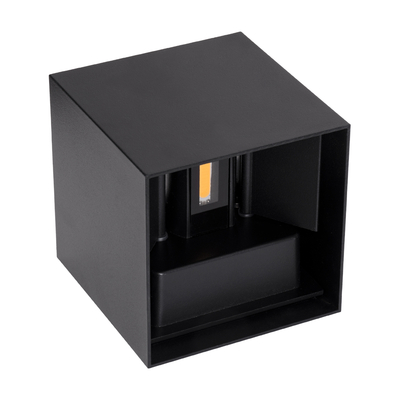 GLOBOSTAR® AXIS-S 60562 Μοντέρνο Φωτιστικό Τοίχου - Απλίκα LED 10W 1150lm 5°/60° AC 220-240V Αδιάβροχο IP65 Θερμό Λευκό 2700K - Bridgelux COB Chip & TÜV SÜD Driver - Μαύρο Ματ - Μ10 x Π10 x Υ10cm - 5 Χρόνια Εγγύηση