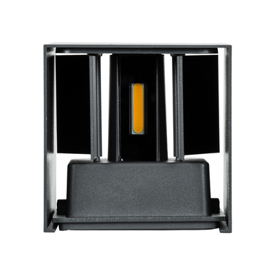 GLOBOSTAR® AXIS-S 60564 Μοντέρνο Φωτιστικό Τοίχου - Απλίκα LED 10W 1200lm 5°/60° AC 220-240V Αδιάβροχο IP65 Φυσικό Λευκό 4500K - Bridgelux COB Chip & TÜV SÜD Driver - Γκρι Ανθρακί Ματ - Μ10 x Π10 x Υ10cm - 5 Χρόνια Εγγύηση