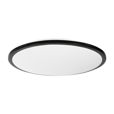 GLOBOSTAR® TUFFIN 60998 Φωτιστικό Πλαφονιέρα Οροφής LED 36W 4140lm 120° AC 220-240V Αδιάβροχο IP54 Ψυχρό Λευκό 6000K - Lumileds SMD Chip - Μαύρο Ματ & Λευκό Γαλακτερό - Μ48 x Π48 x Υ6.5cm - 3 Χρόνια Εγγύηση