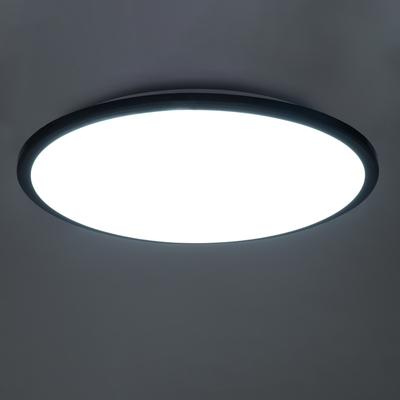 GLOBOSTAR® TUFFIN 60998 Φωτιστικό Πλαφονιέρα Οροφής LED 36W 4140lm 120° AC 220-240V Αδιάβροχο IP54 Ψυχρό Λευκό 6000K - Lumileds SMD Chip - Μαύρο Ματ & Λευκό Γαλακτερό - Μ48 x Π48 x Υ6.5cm - 3 Χρόνια Εγγύηση