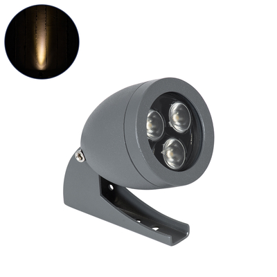 GLOBOSTAR® TREESPO 90465 Φωτιστικό Σποτ για Φυτά - Δέντρα LED 6W 660lm 15° DC 24V Αδιάβροχο IP65 Θερμό Λευκό 2700K Dimmable - Bridgelux SMD Chip - Γκρι Ανθρακί - Μ6.6 x Π9 x Υ12cm - 3 Χρόνια Εγγύηση