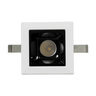 GLOBOSTAR® LUMINAR 60314 Χωνευτό Downlight Σποτ LED 2W 280lm 36° AC 220-240V IP20 Φυσικό Λευκό 4500K - Osram SMD Chip & TÜV SÜD Driver - Λευκό & Μαύρο Ματ - Μ4.3 x Π4.3 x Υ4.5cm / Q3.5 x 3.5cm - 5 Χρόνια Εγγύηση
