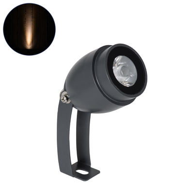 GLOBOSTAR® TREEGAL 90460 Φωτιστικό Σποτ για Φυτά - Δέντρα με Βάση Μπετού & Κορμού LED 3W 315lm 15° DC 24V Αδιάβροχο IP67 Ultra Θερμό Λευκό 2200K Dimmable - Bridgelux SMD Chip - Γκρι Ανθρακί - Μ5 x Π5 x Υ14.7cm - 3 Χρόνια Εγγύηση