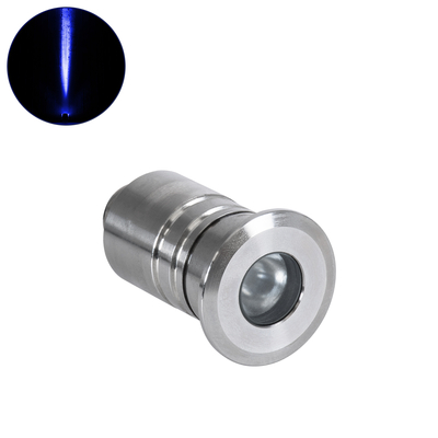 GLOBOSTAR® UNDERWATER-DANI 90413 Υποβρύχιο Χωνευτό Σποτ για Σιντριβάνια/Πισίνες LED 1W 80lm 5° DC 24V Αδιάβροχο IP68 Μπλε Dimmable - Ανοξείδωτο Ατσάλι 304 - Φ3 x Υ5cm - Q2.4cm - 3 Χρόνια Εγγύηση